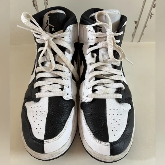 Nike Air Jordan 1 Mid Split Panda Black Size 9.5 - Picture 2 of 8